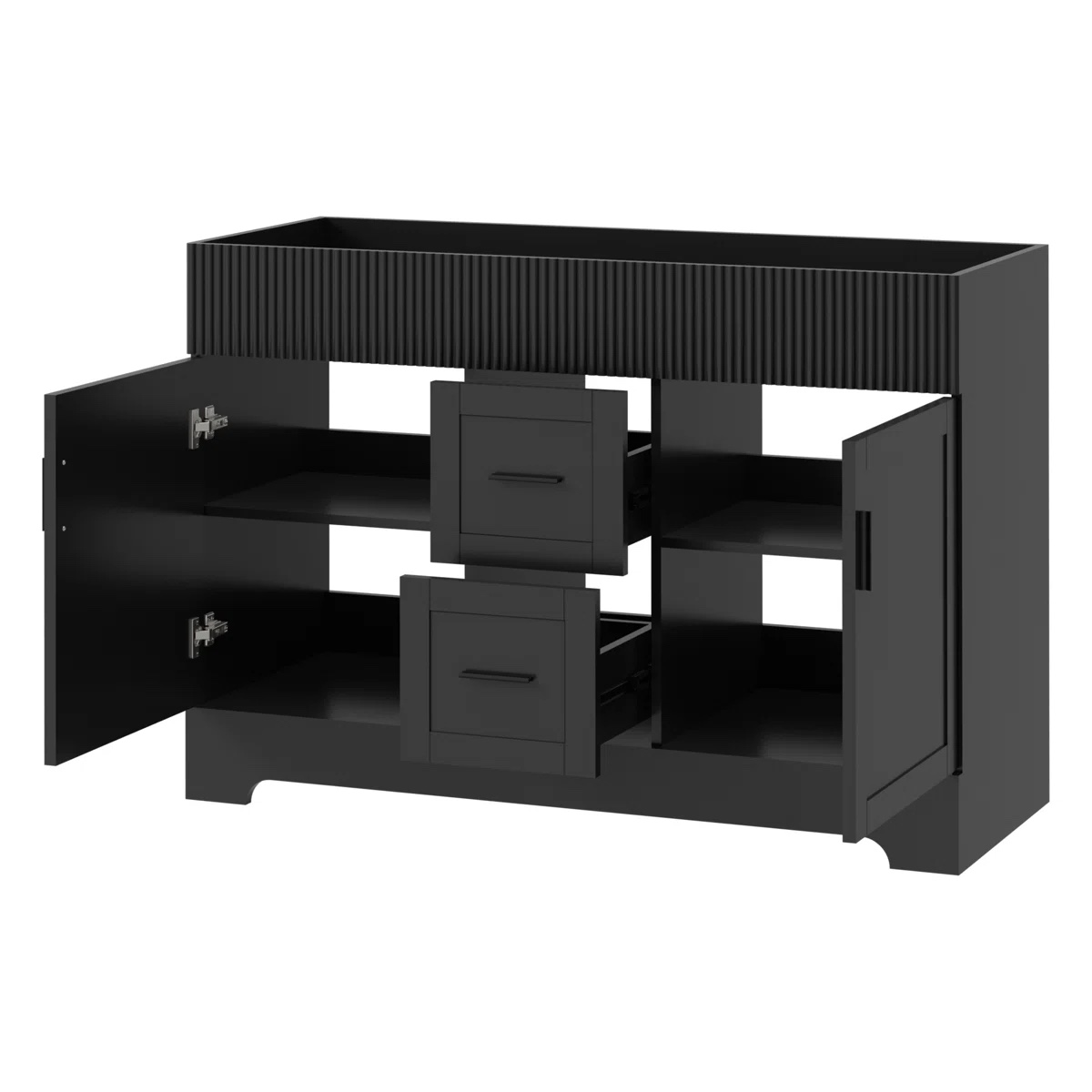 Condition photo showing As Is for 48" Double Bathroom Vanity Base Only, Sink Not Inlcuded By ECLIFE