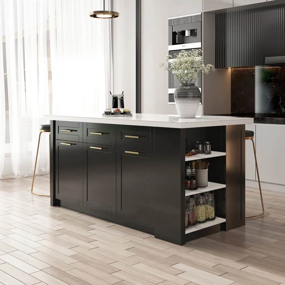 72" modern style kitchen islands with multi-storage