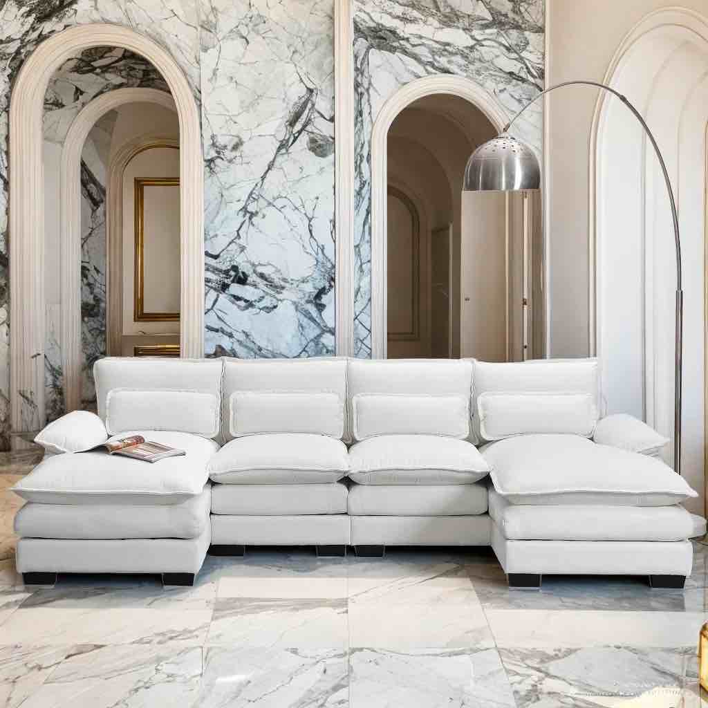 alyzza modern sectional chair with ottoman