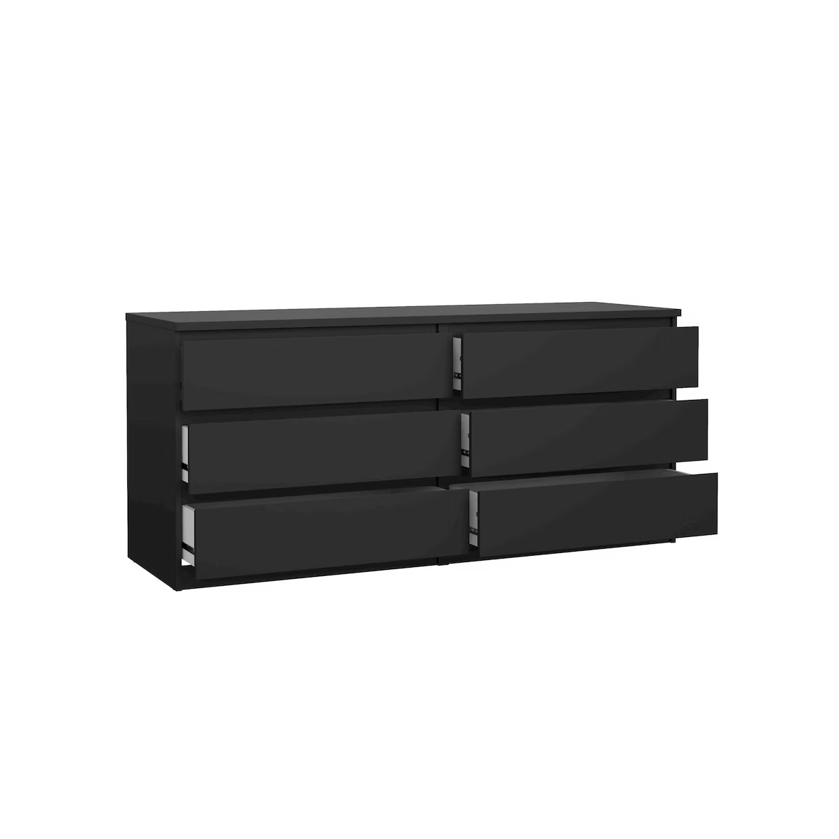 Condition photo showing As Is for tvilum,scottsdale 6 drawer double dresser, black matte