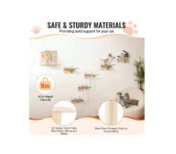 Condition photo showing Good Condition for discovery innovations cat wall shelves   with wall bed 5 pcs 