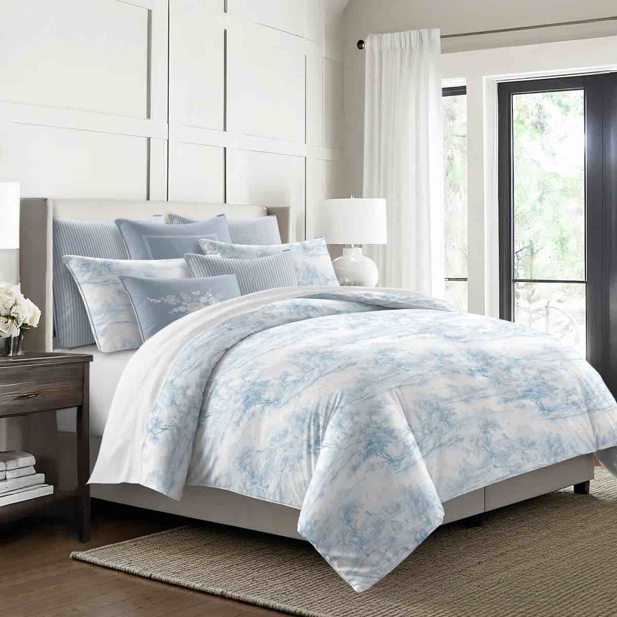 rustic cabin cornflower blue comforter set 8 piece