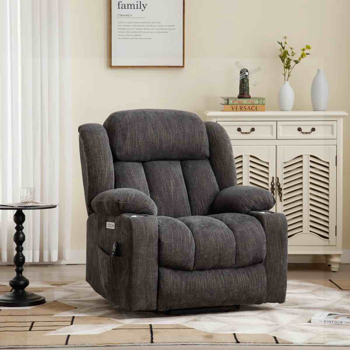 azelle power lift chair recliners infinite position with massage,heat,cup holder