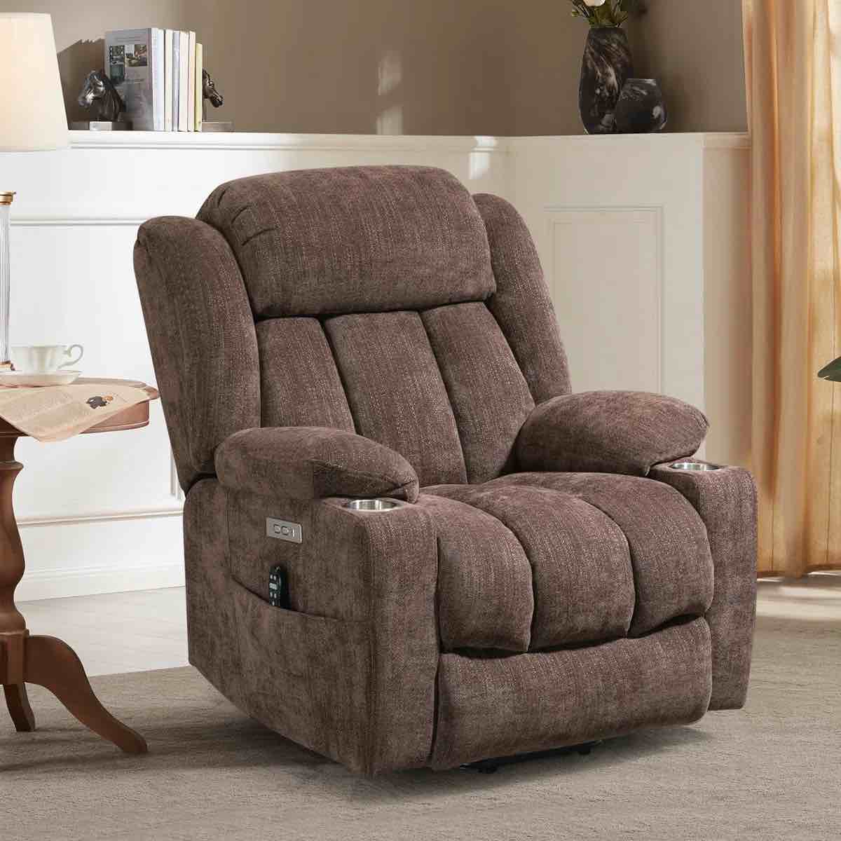 azelle power lift chair recliners infinite position with massage,heat,cup holder