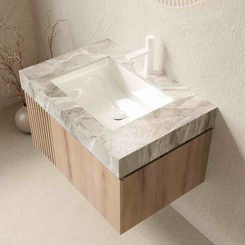 luxstone modern luxury vanity with sintered stone countertop and ceramic basin by nfusion