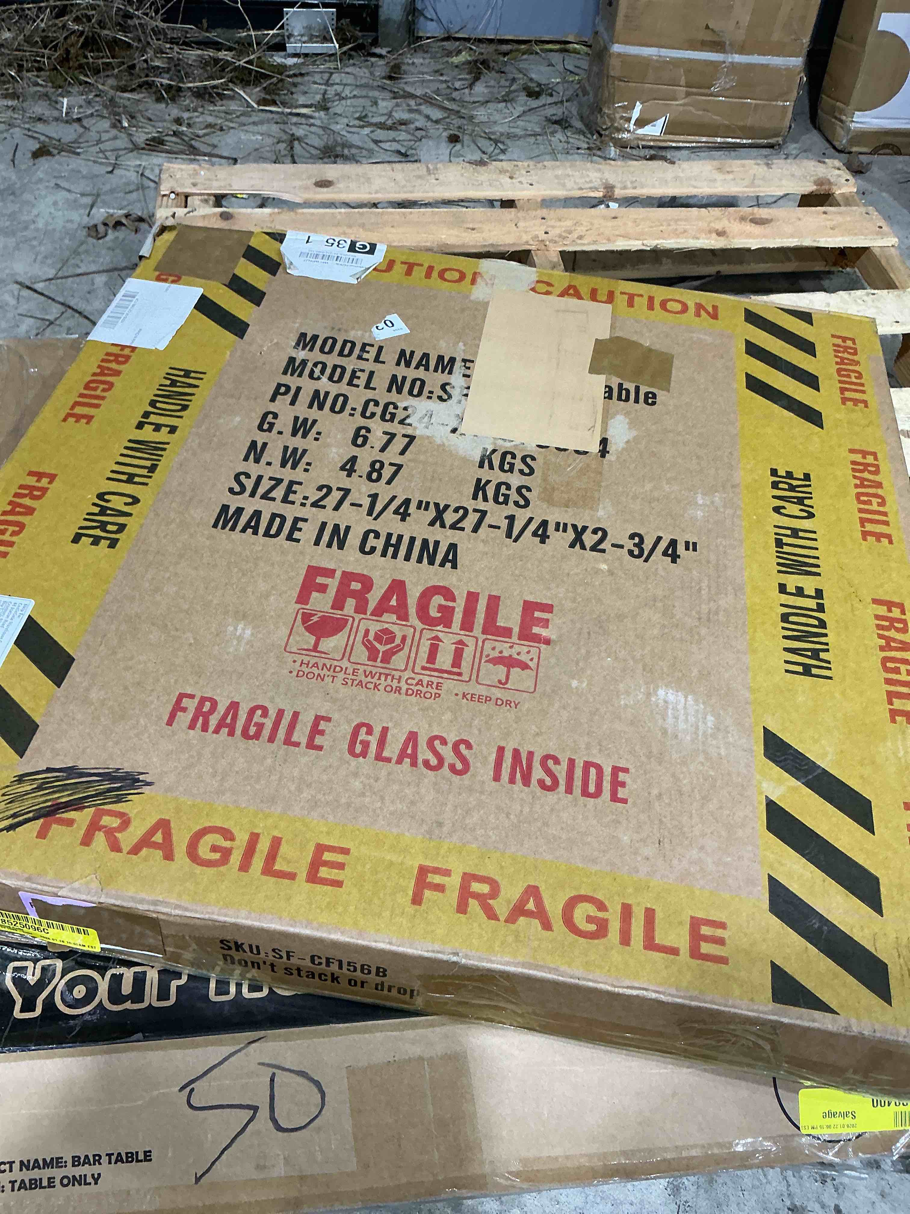 Condition photo showing As Is for round coffee table solid wood circle pedestal table byshyfoy