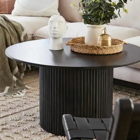round coffee table solid wood circle pedestal table byshyfoy