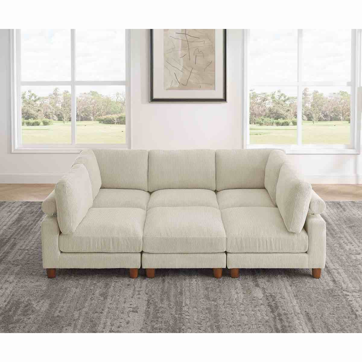 Avaah Reversible Modular Corner Sectional with Ottoman