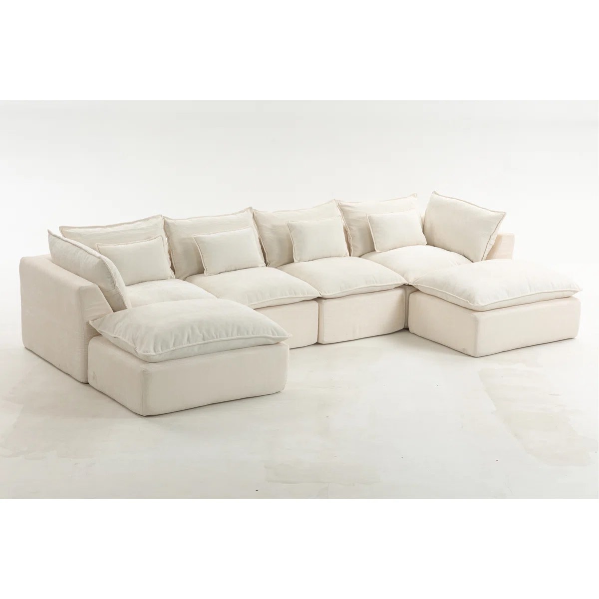 cloud couch oversized modular sectional sofa true relax comfy couches wide&deep seat sofas for living room furniture sets, 4seat with 2ottoman by wrought studio