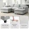 Condition photo showing As Is for 86'' 5-seat chenille modular sectional sofa bed with storage seats â€“ convertible space-saving living room sofa 