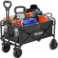GVDV Collapsible Wagon Cart, Portable Utility Wagon for Camping, Beach, Picnic, Shopping, Sports, an