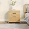 Walker Edison three drawer dresser with reeded top drawer, natural pine MALB3BNPWS