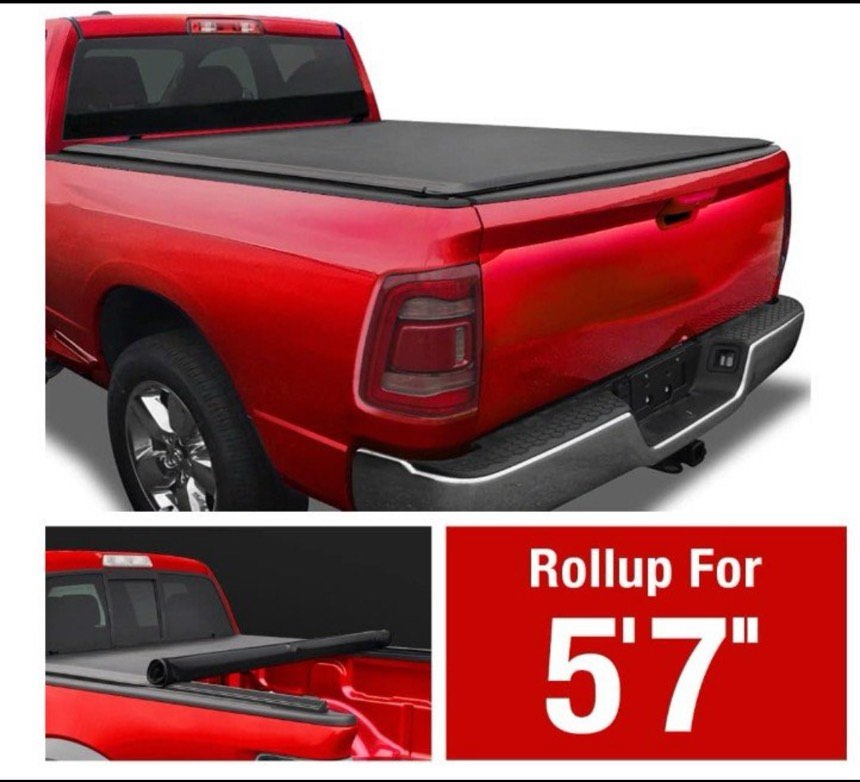 Soft Roll Up truck bed Tonneau cover for 2019 through 2025 ram 1500 5‘7“ bed