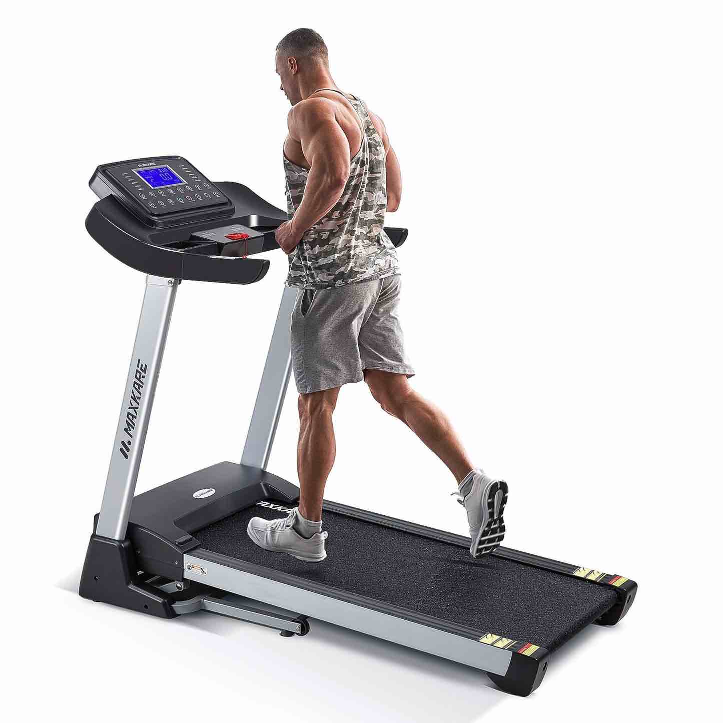 MaxKare 3HP Folding Treadmill with 15Levels Auto Incline, 0.6-10 MHP, 15 program,Portable Foldable Treadmill