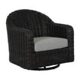 Better Homes & Gardens Bellamy Outdoor Barrel Back Chair, Dark Brown