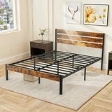 Gianna Queen Size Metal Platform Bed Frame with Headboard and and Footboard, No Box Spring Needed