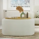 Beautiful Drew Stowaway Coffee Table with Storage by Drew Barrymore, Cream