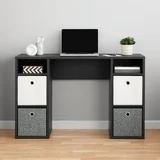 Mainstays four cube storage computer desk black