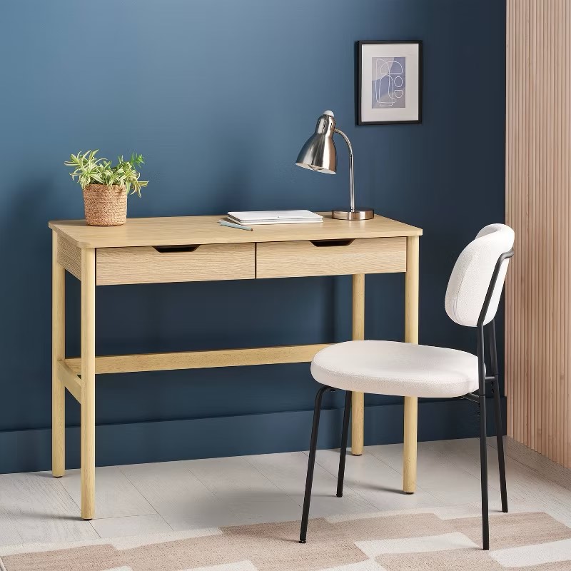 Scandi Desk with Drawers Natural - Room Essentials