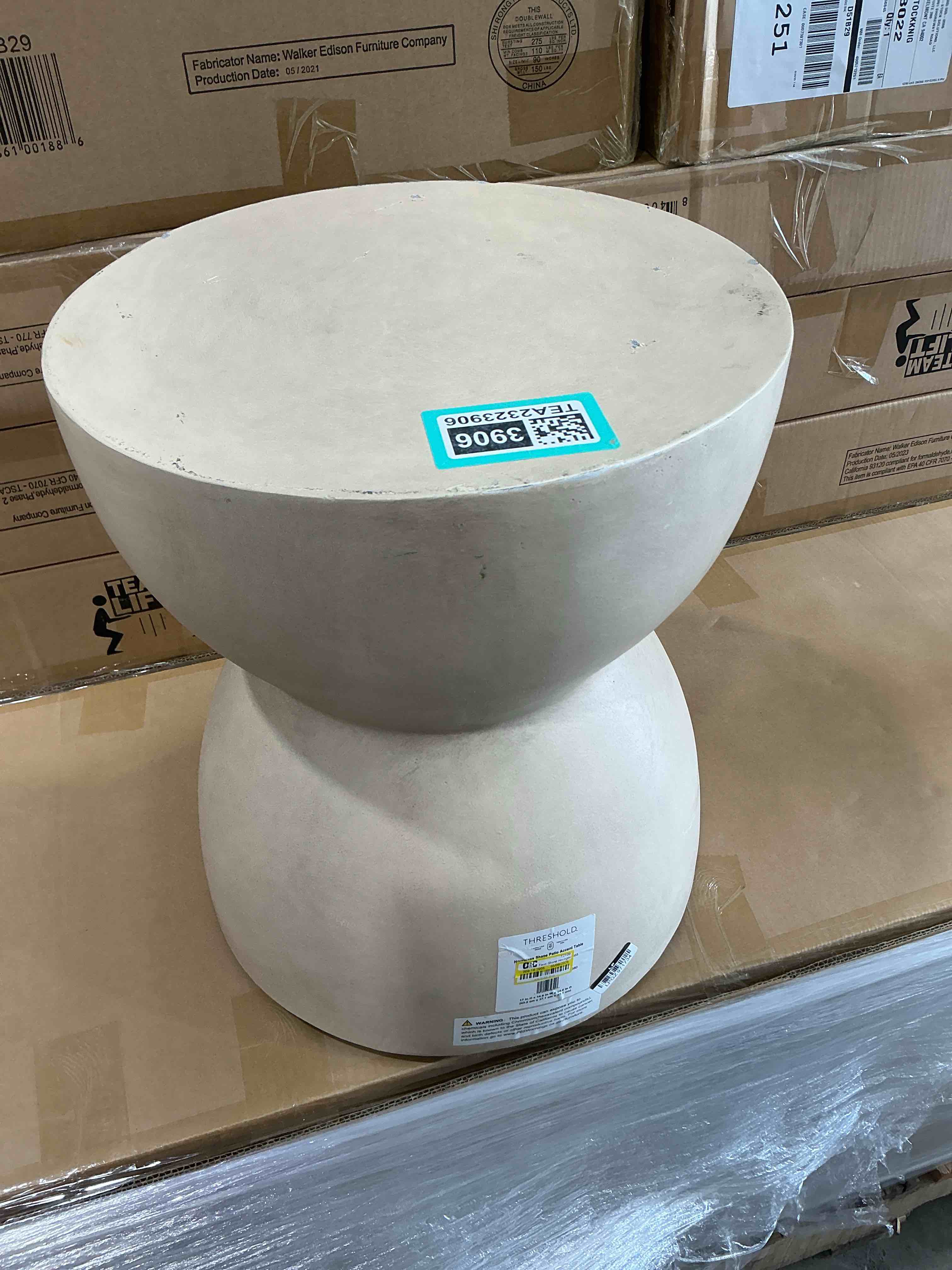 Faux Stone Hourglass Shaped Patio Accent Table - Threshold