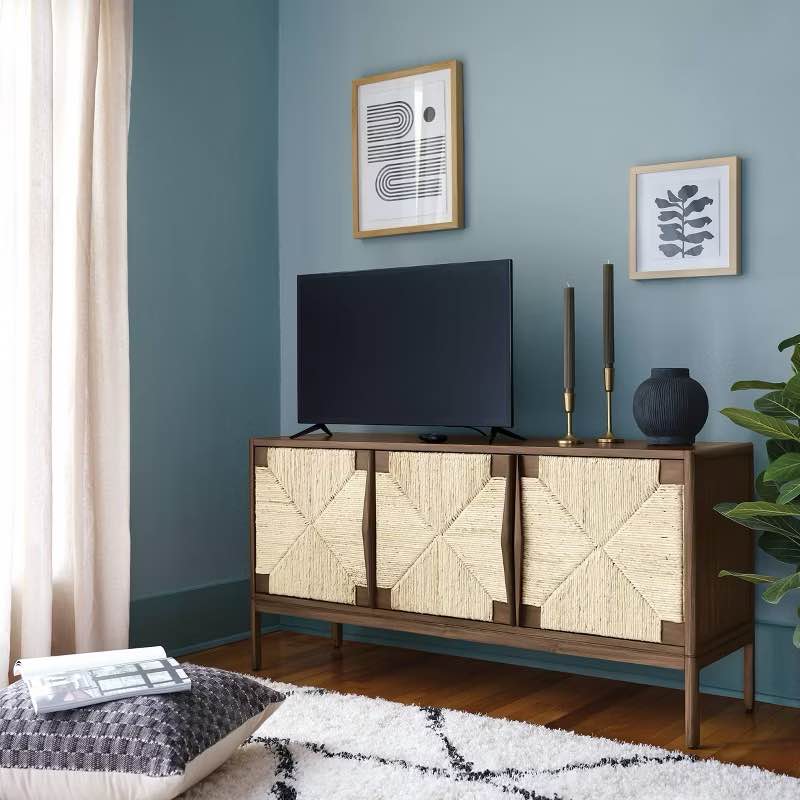 Withania Media Stand for TVs up to 55" - Threshold: Entertainment Center, Cable Management, Wood Composite