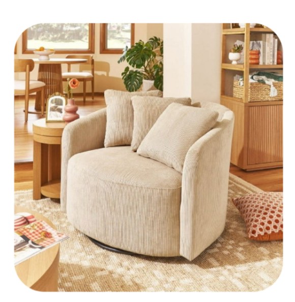 Beautiful Drew Chair by Drew Barrymore, Fawn Cord