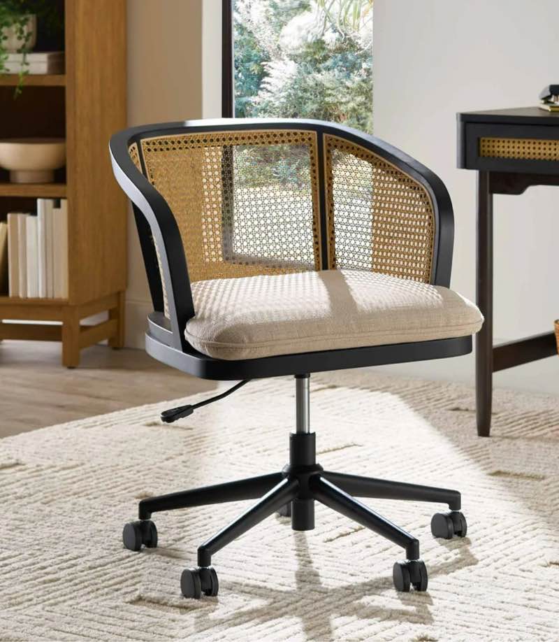 Better Homes & Gardens Springwood Caning Office Chair, Charcoal
