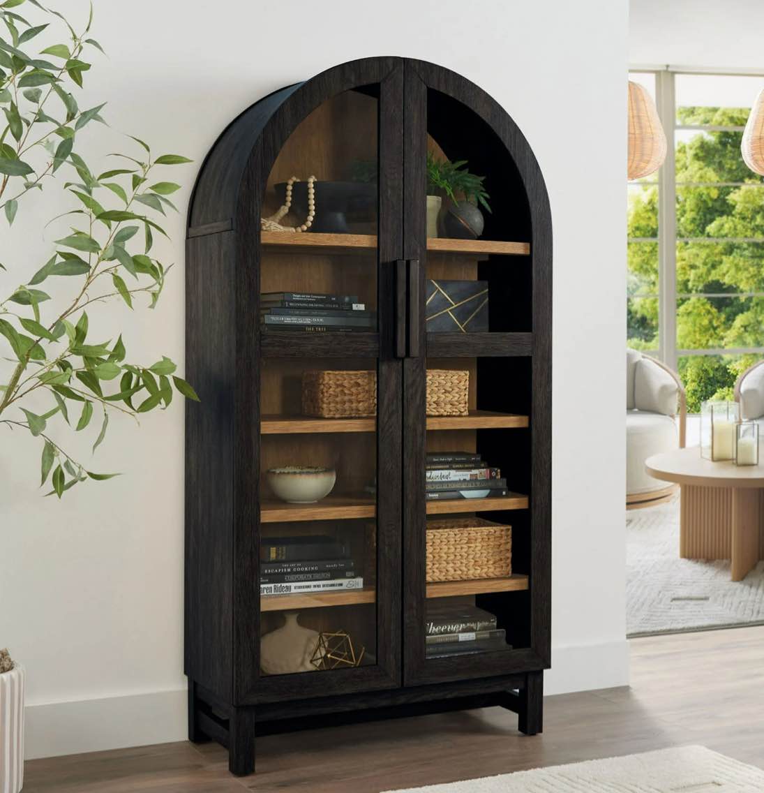 better homes & gardens juliet arch cabinet, black finish, box 2 of 2