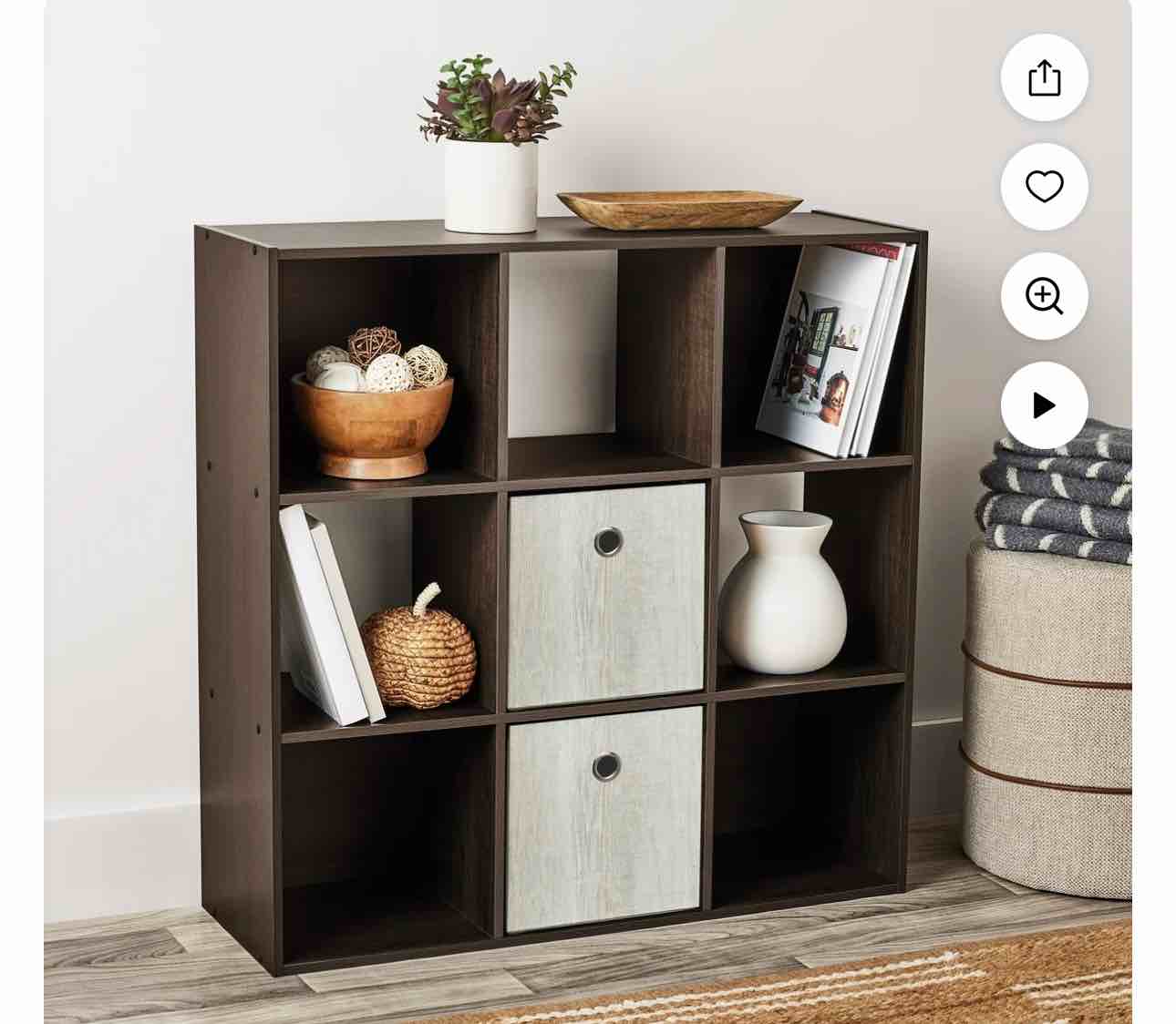 Mainstays 9 Cube Storage Organizer, Espresso