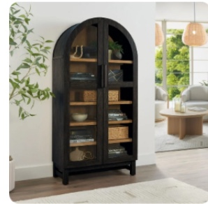 Better Homes & Gardens Juliet Arch Cabinet, Black Finish