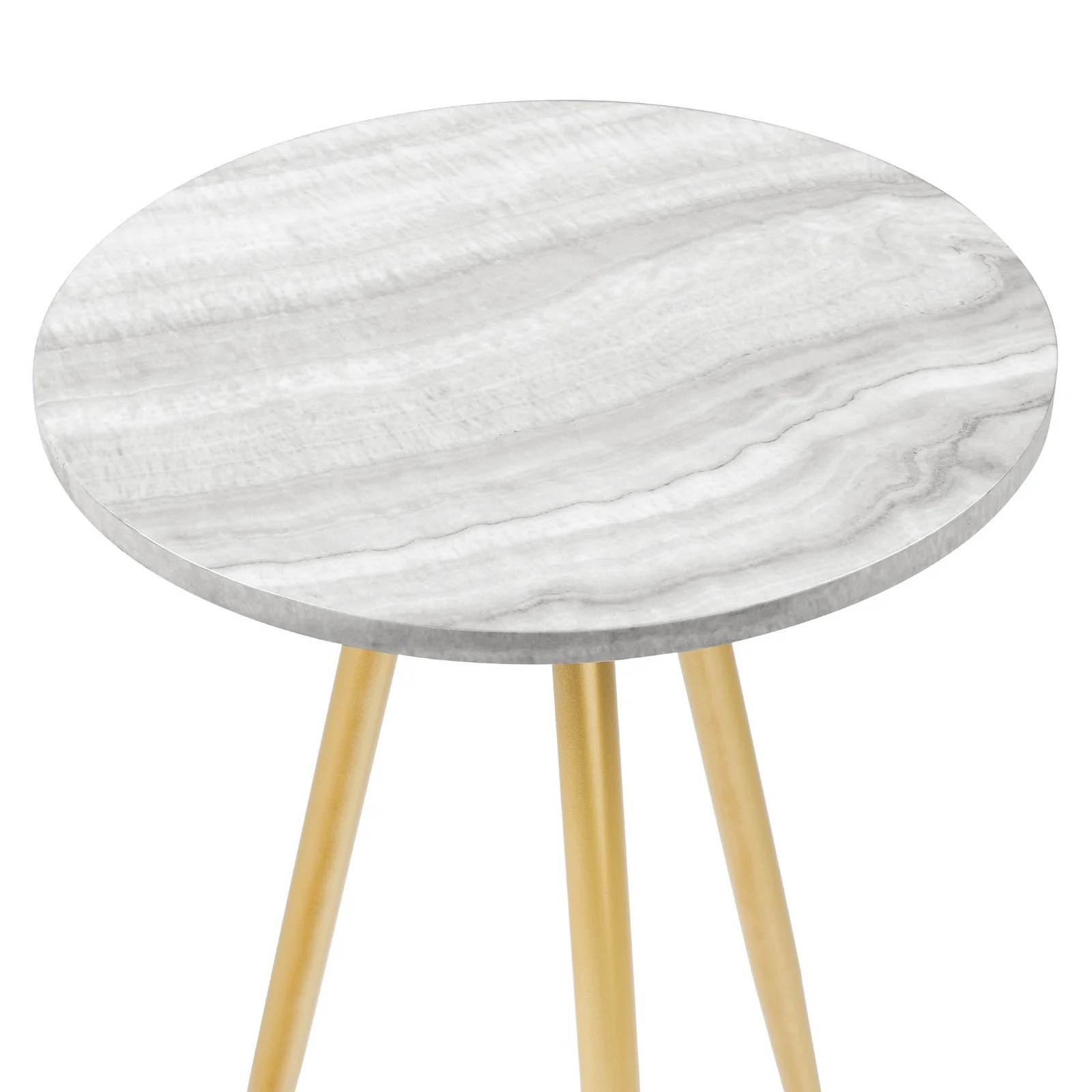 16" 3-Leg Glam Side Table - Grey UV Marble/ Chrome