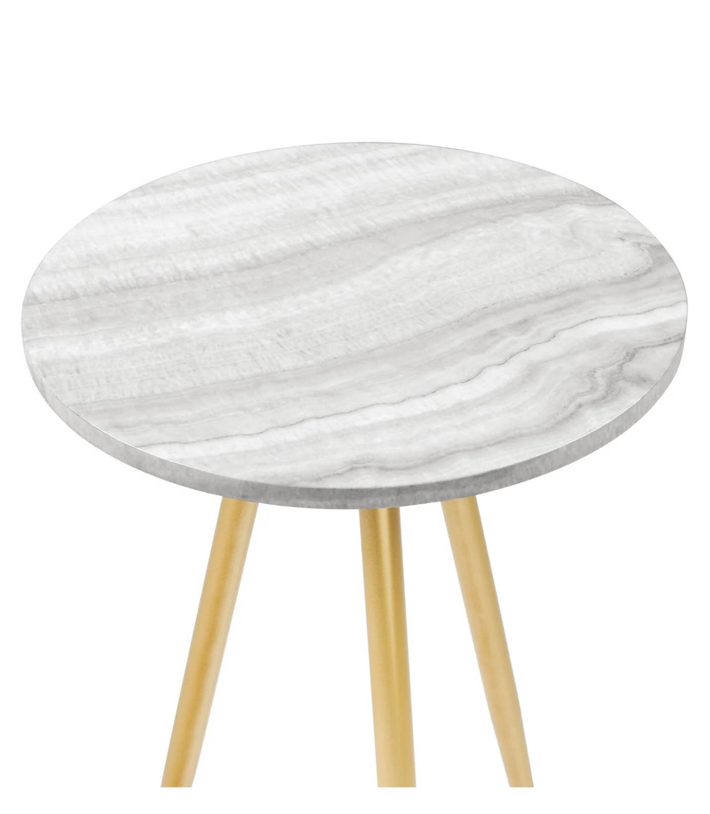 16" 3-Leg Glam Side Table - Grey UV Marble/ Chrome