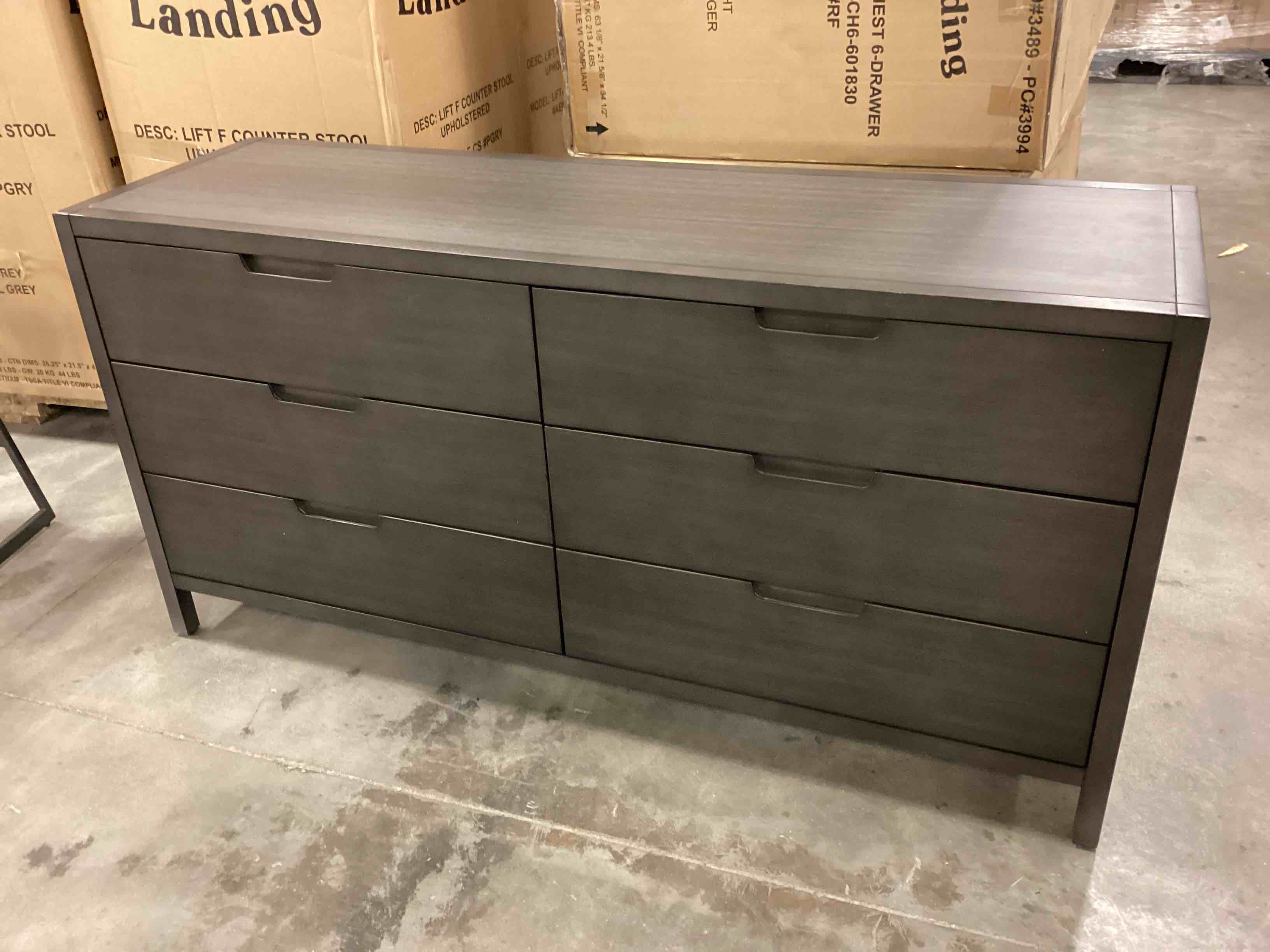 Landing Asian Night 6-Drawer Dresser, 60in x 18in x 30in 