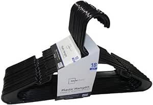 Room Essentials Plastic Adult Hangers - Black - 18-count