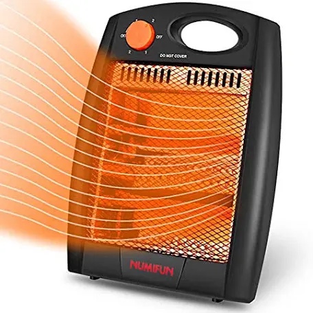 mini quartz heater, black
