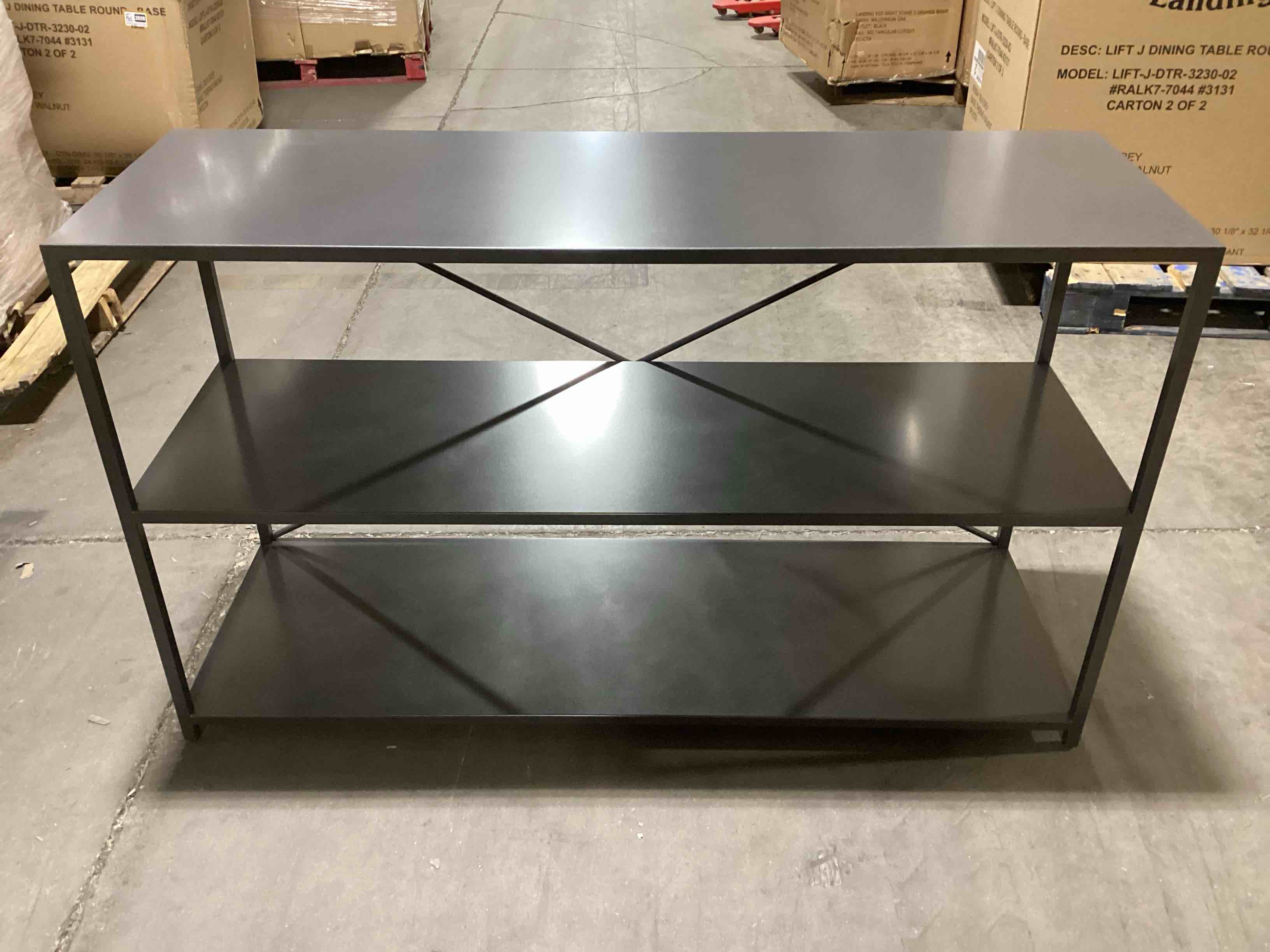 Landing Metal Graphite Console Table, 54in x 18in x 32in 