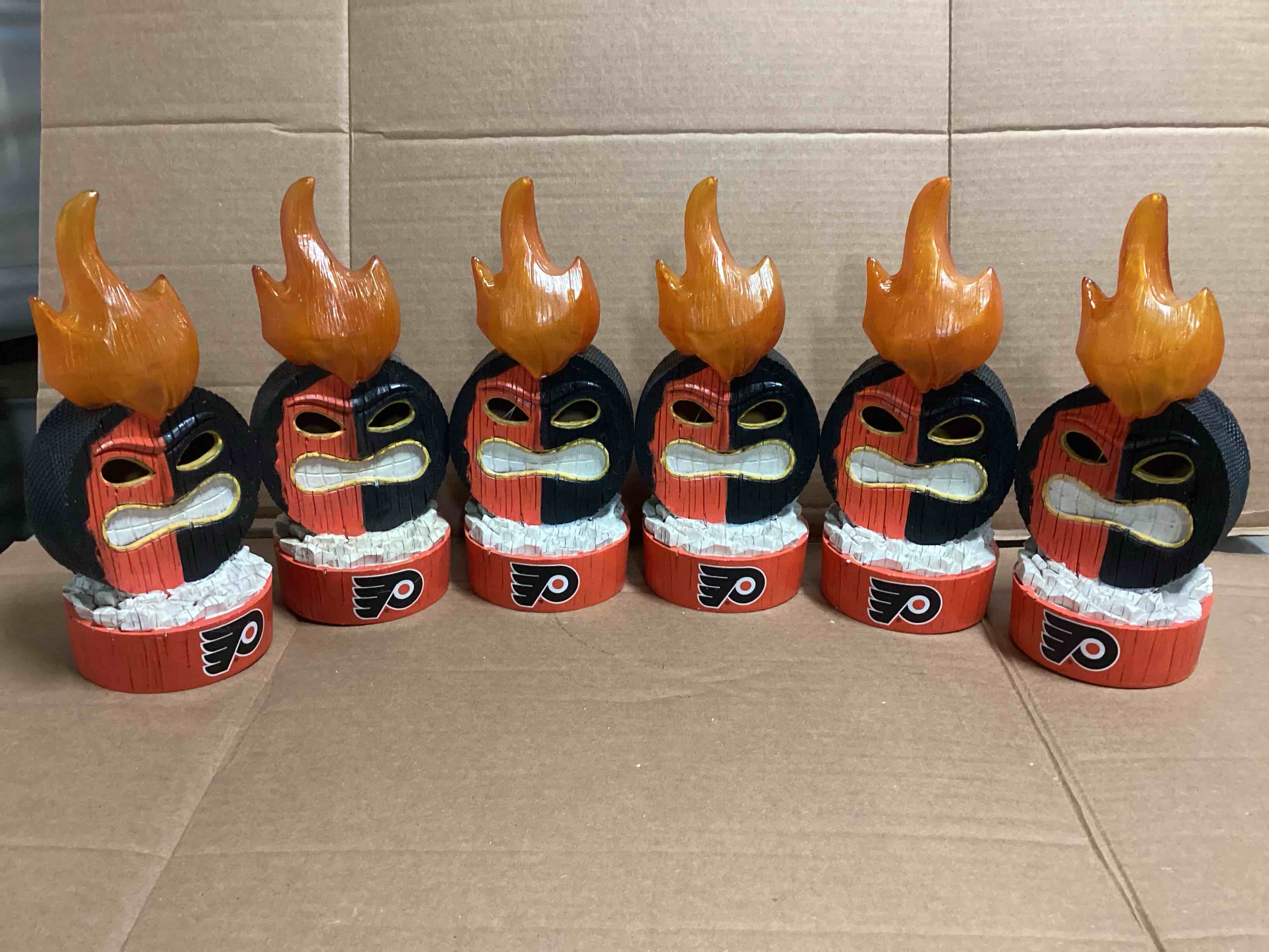 Case of 6 Philadelphia Flyers 11.5in Lit Tiki Statue, Outdoor Safe LED Light Up