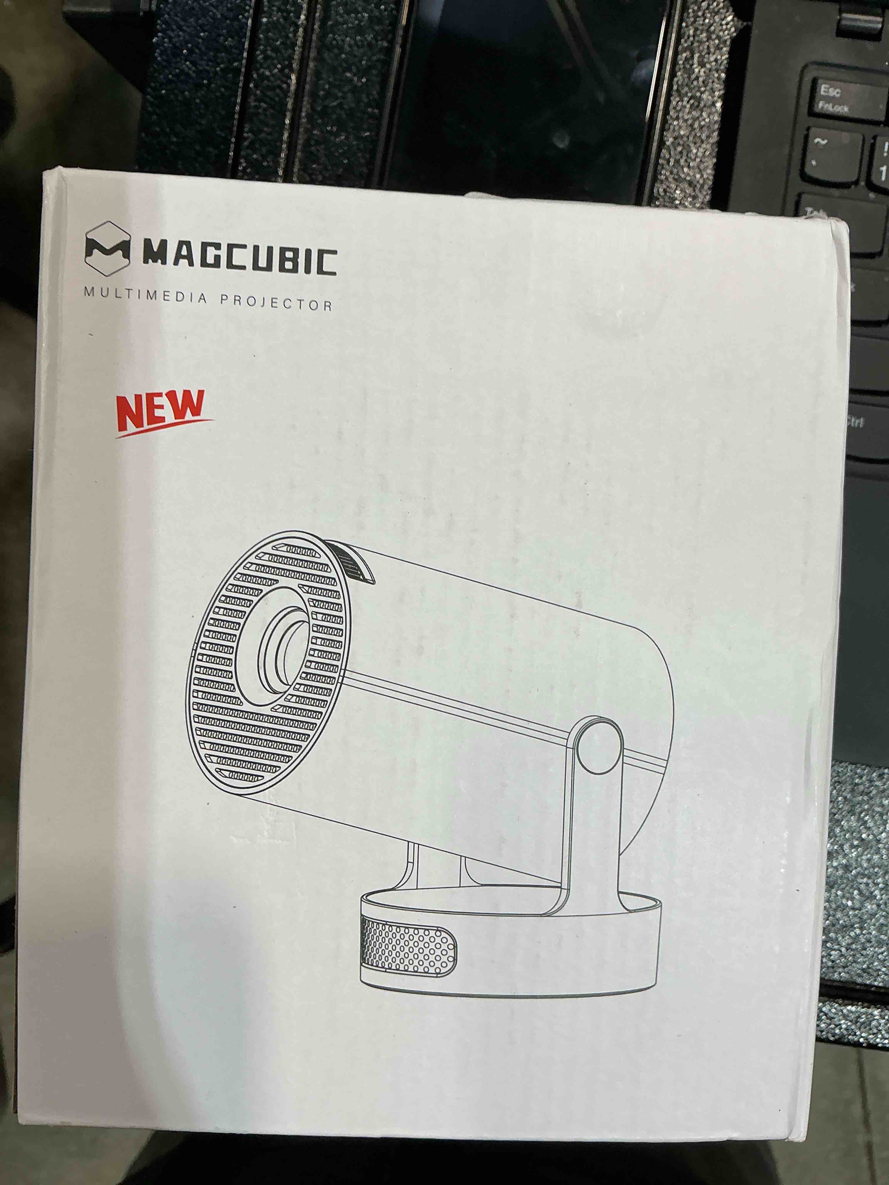 Magcubic Mini Projector with WiFi 6 and Bluetooth 5.4, Portable Projector 4K Support, 5W Soundbase Speaker, Auto Vertical Keystone 180°Rotatable Smart Proyector for Movie Home Outdoor