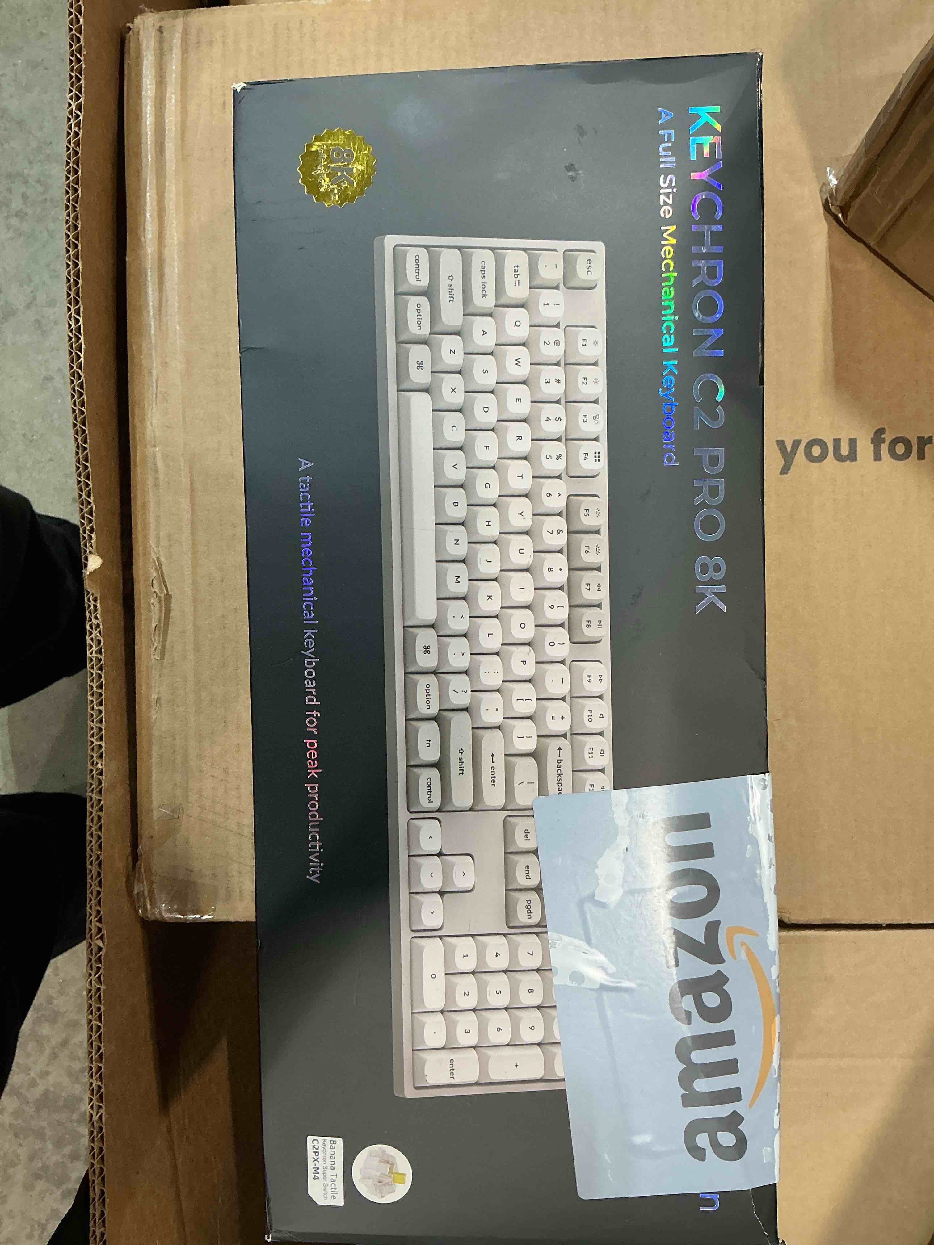 Keychron C2 Pro Wired Mechanical Keyboard with 8K Hz Polling Rate, Full Size Custom RGB Backlit Hot-Swappable, Non-Shine Through PBT Keycaps Compatible with Mac Windows Linux