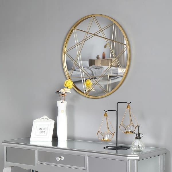 MacLuu Modern Geometric Round Metal Wall Mirror