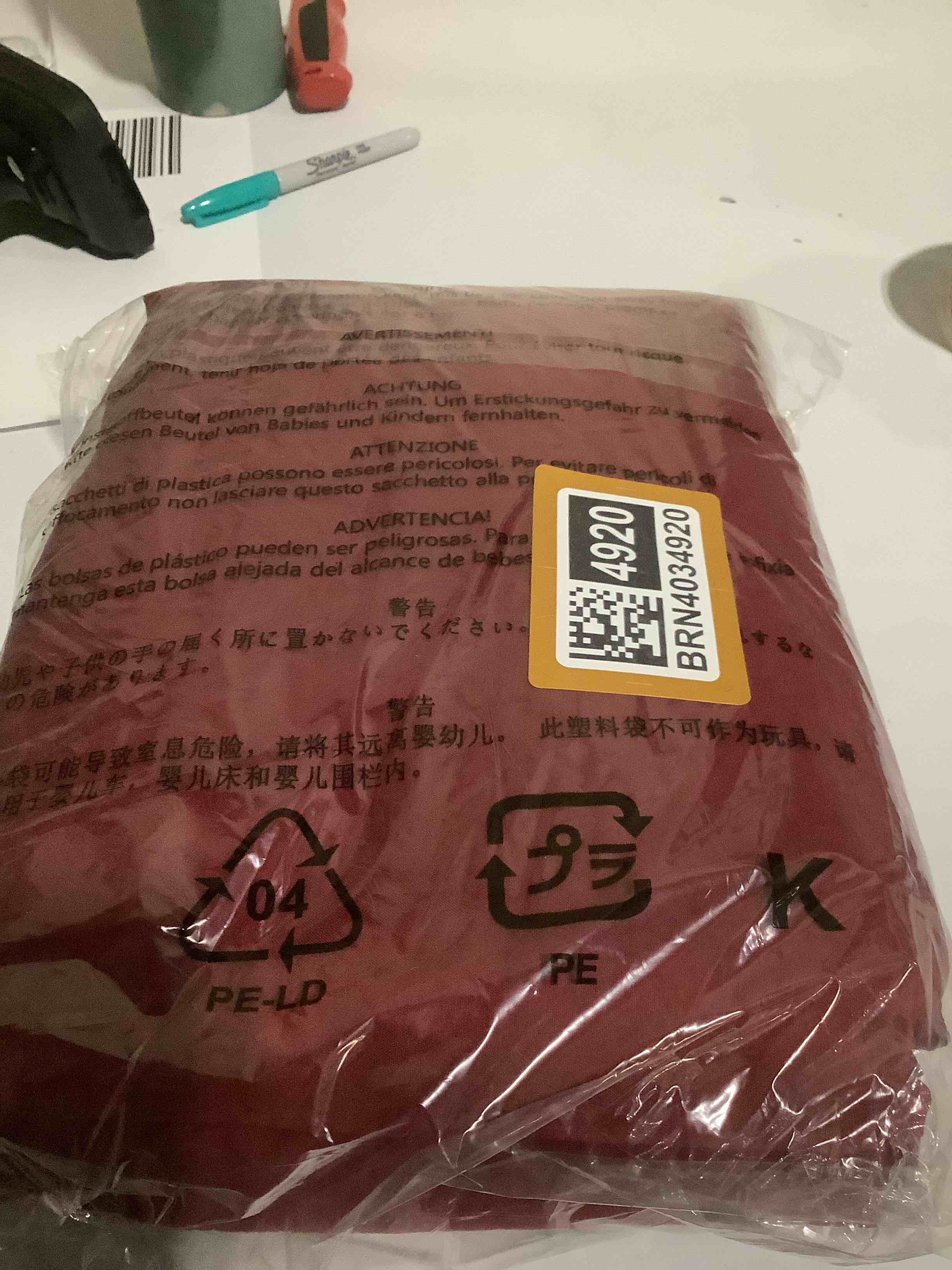 Condition photo showing Good Condition for Amazon Basics Lightweight Super Soft Easy Care Microfiber 4-Piece Bed Sheet Set with 14-Inch Deep Pockets, King, Burgundy, Solid Burgundy King