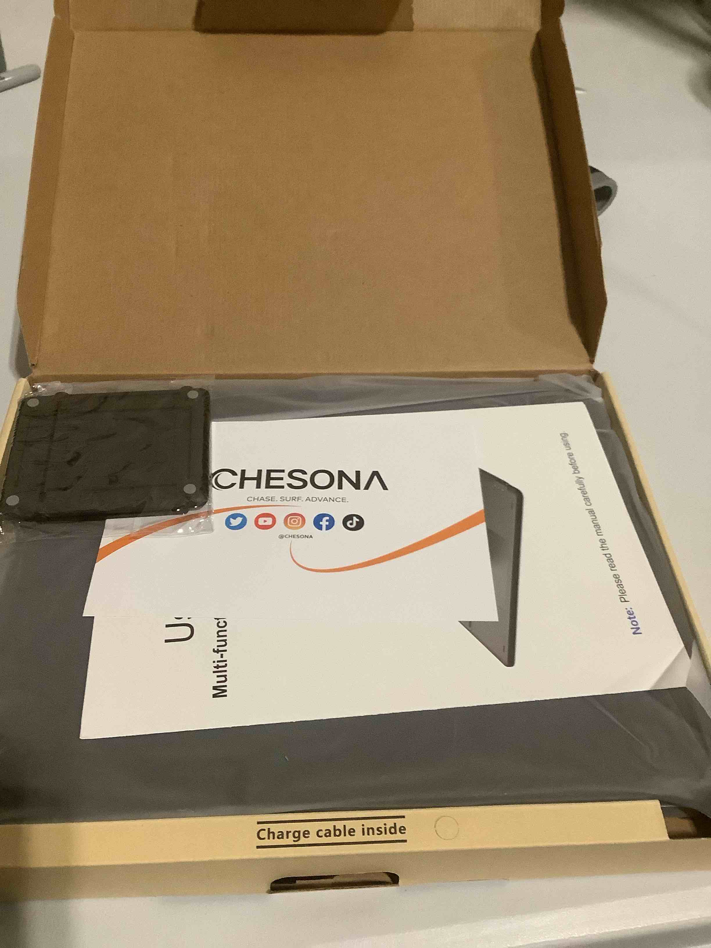 Condition photo showing Good Condition for CHESONA for iPad Air 11 Inch Case with Keyboard M3/M2 (2025/2024), 7-Color Backlight, Multi-Touch Trackpad, 2 Wireless Channels, for iPad Pro 11 (4th/3rd/2nd/1st Gen) & iPad Air 5th & 4th Gen, Black