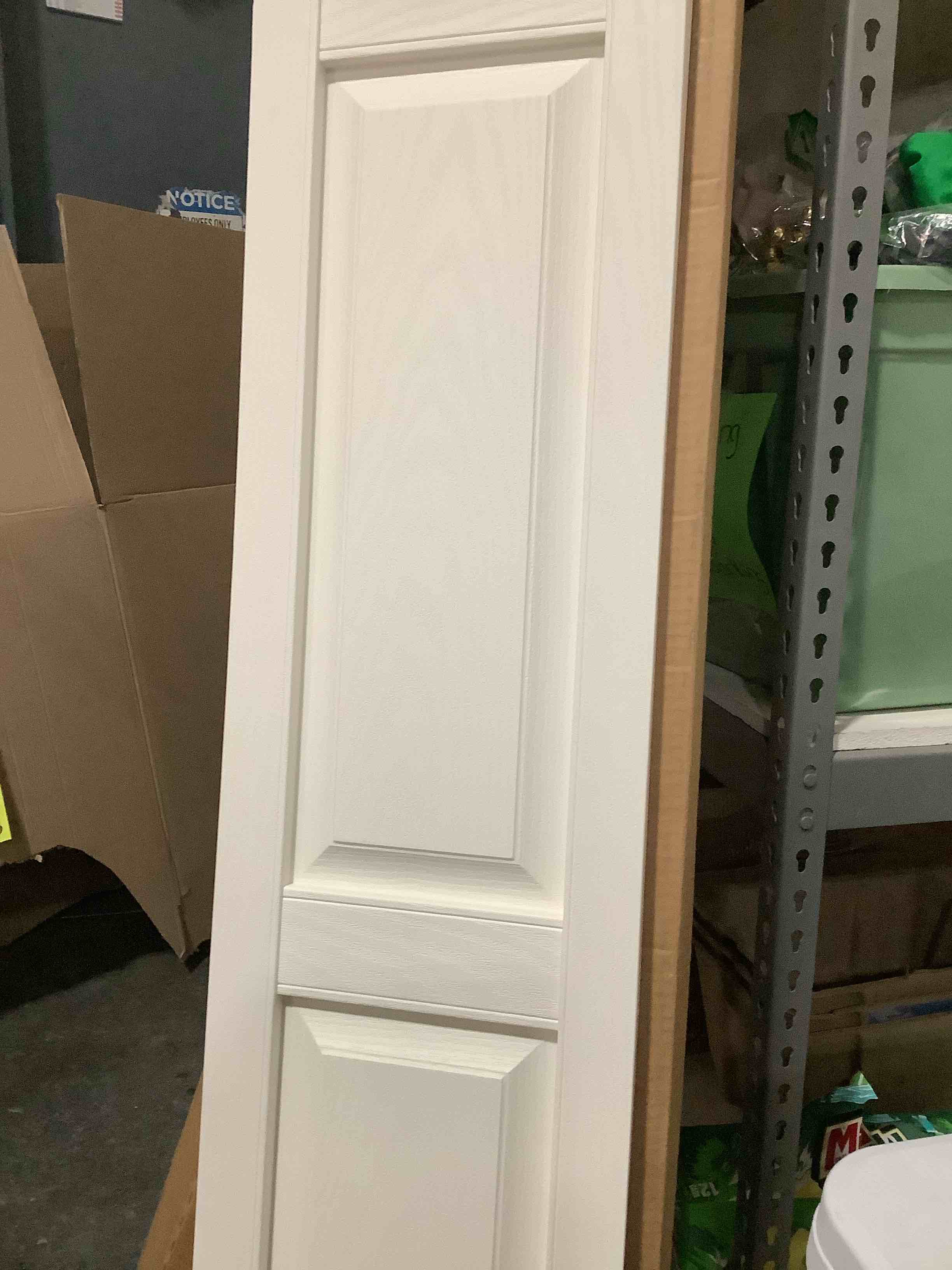 Condition photo showing Good Condition for Mid-America 00021447001 Standard Size Williamsburg Double Panel Vinyl Shutters, w/Installation Shutter-Lok's & Matching Screws (Per Pair), 001, 14 3/4"W x 47"H, White