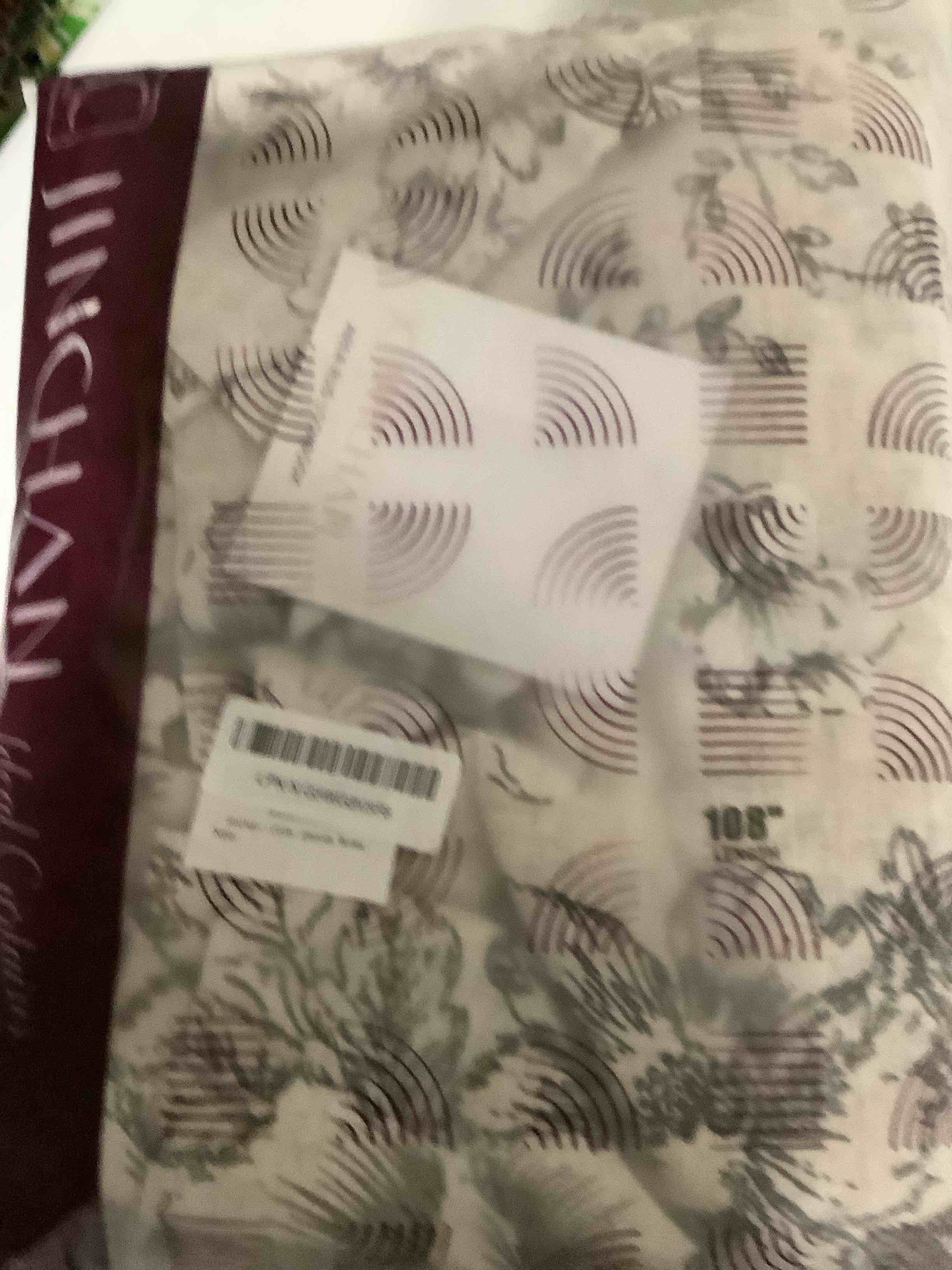 Condition photo showing Good Condition for jinchan Linen Blend Curtain Floral Curtains for Living Room 108 Inch Length Black Printed Curtain Rod Pocket Back Tab Farmhouse Peony Flower Patterned Drapes Bedroom Window Curtains Set 2 Panels Flower Black 50"W x 108"L (Pack of 2)