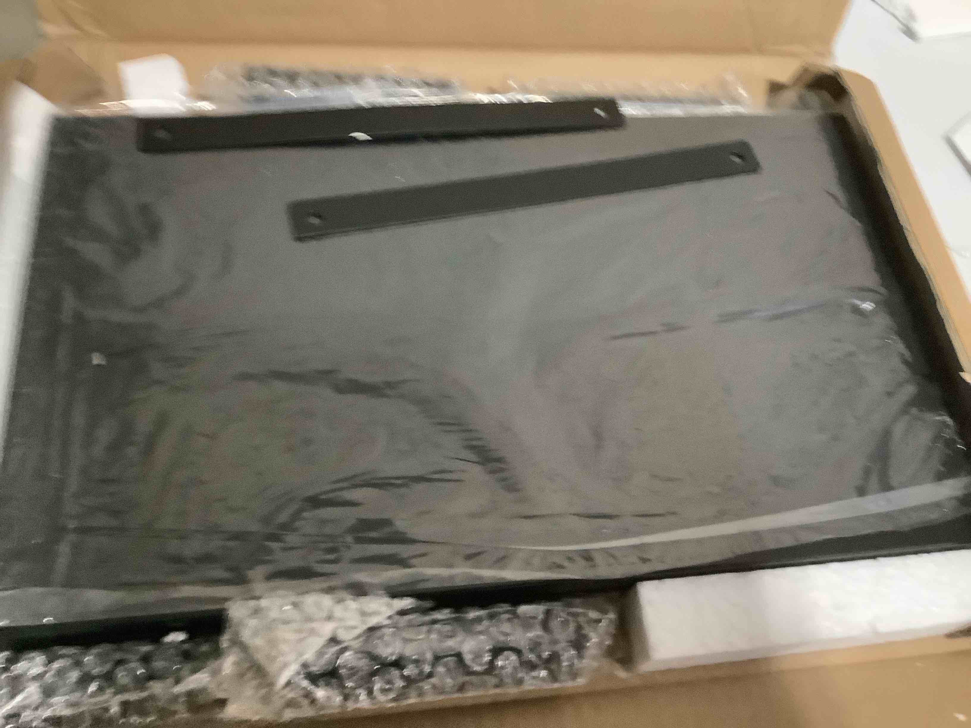 Condition photo showing As Is for Dual-Monitor-Stand-Riser-For-Desk Adjustable Length 32-40 Inch?Large Desktop Computer Monitor Riser For 2 Screens?Desk Shelf Organizer Riser Stand For Computer/Laptop/PC/Printer/TV Black