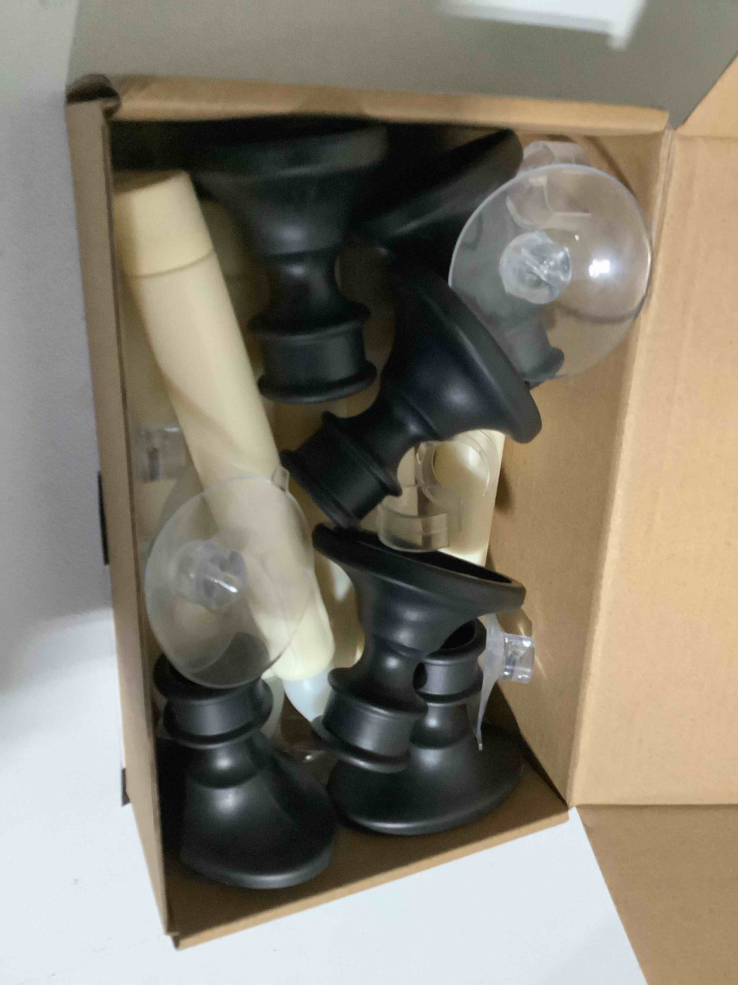 Condition photo showing As Is for 6 Pcs Sensor Dusk to Dawn Window Candles Flameless Flickering Candlesticks with Black Holders & Suction Cups Battery Operated Fake Candle for Christmas Home Decor (6pcs,Ivory)