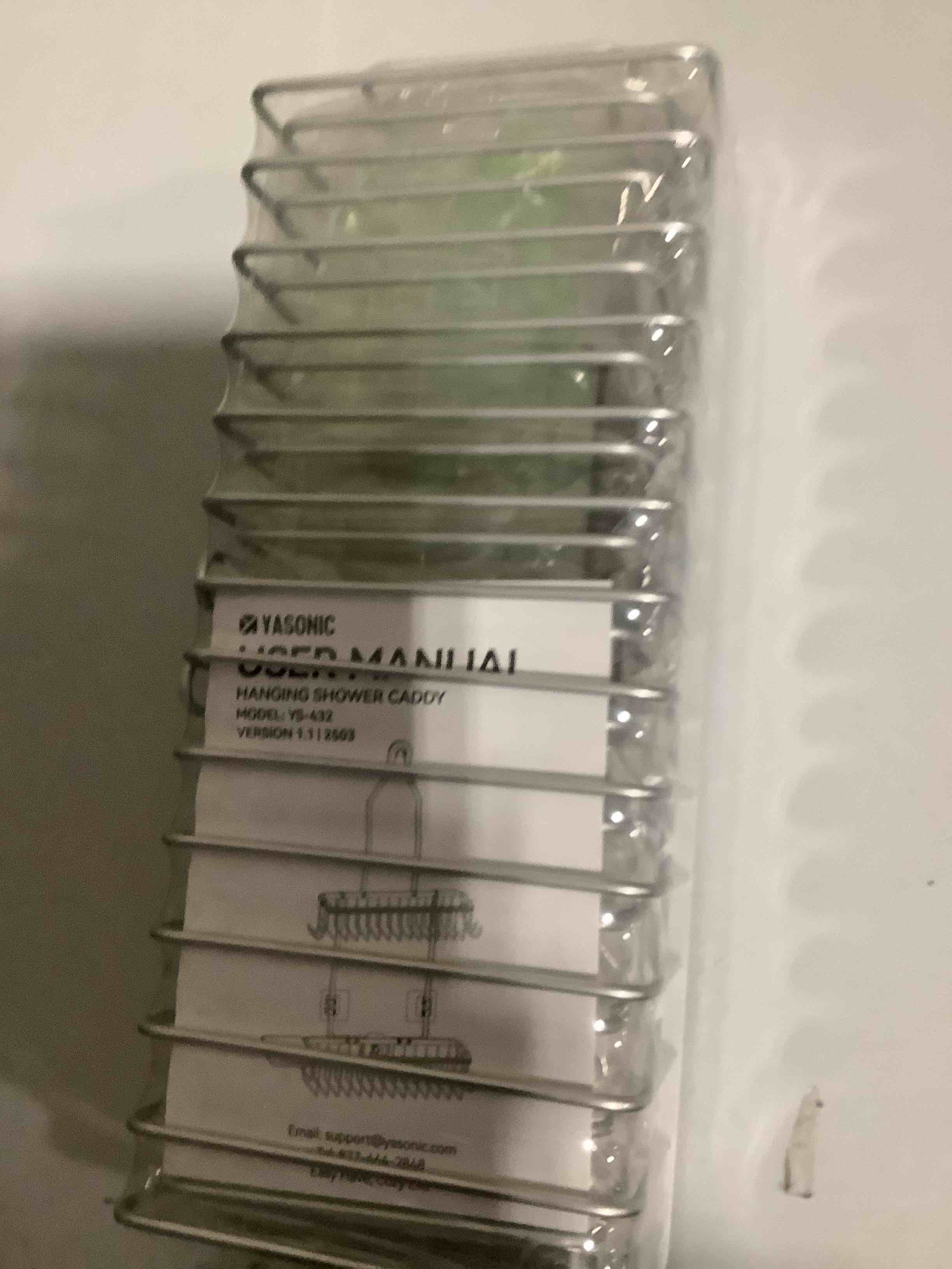 Condition photo showing Good Condition for YASONIC Shower Caddy Hanging, Never Rust Shower Organizer Hanging, Aluminum Shower Racks for Inside Shower with Hooks for Razor, Bathroom Organizers and Storage with Soap Holder, Bright Silver