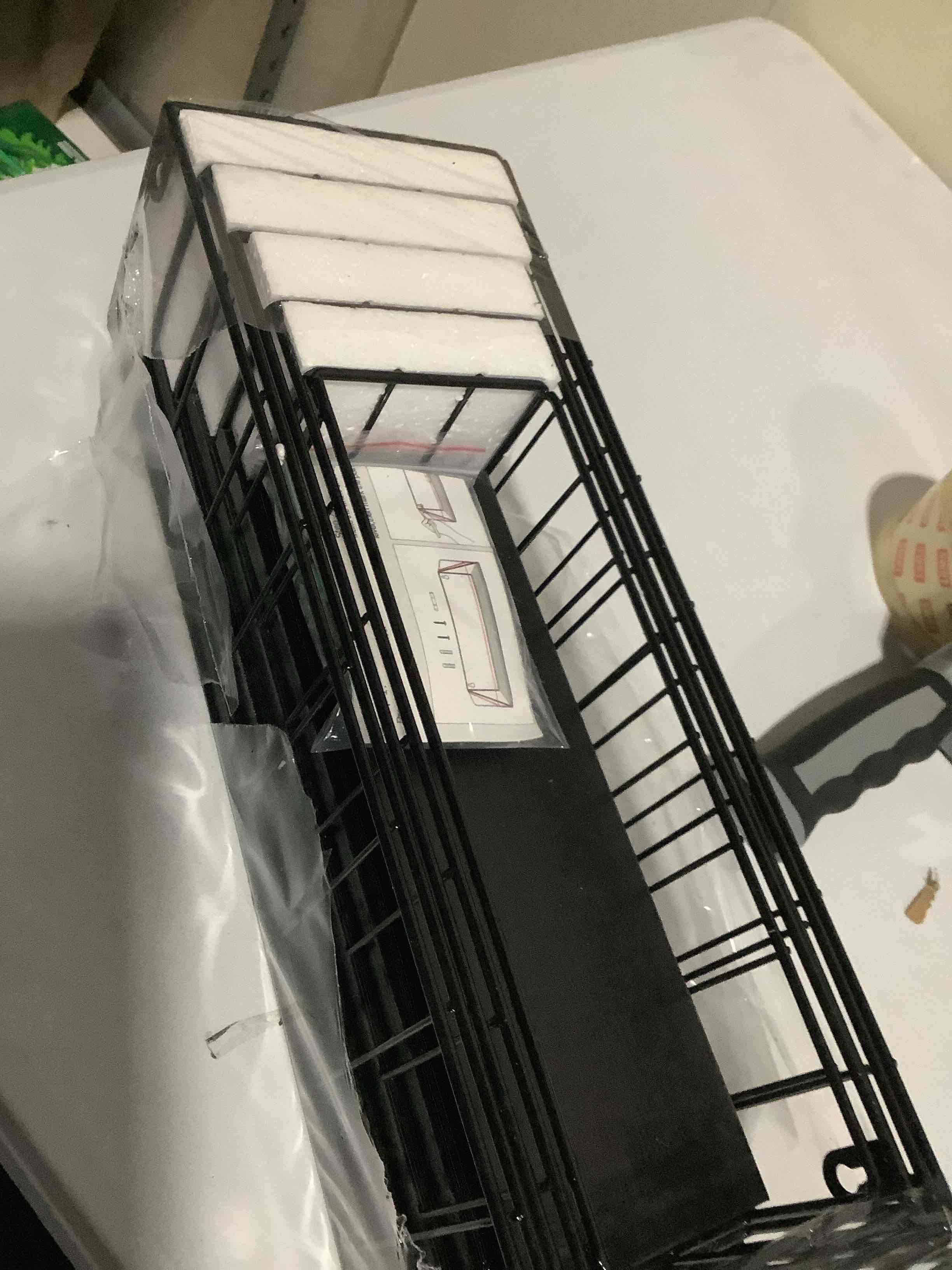 Condition photo showing Good Condition for CRUGLA Black Floating Shelves Wall Mounted Set of 5, Hanging Wall Shelf with Rail for Bathroom, Bedroom, Living Room, Kitchen