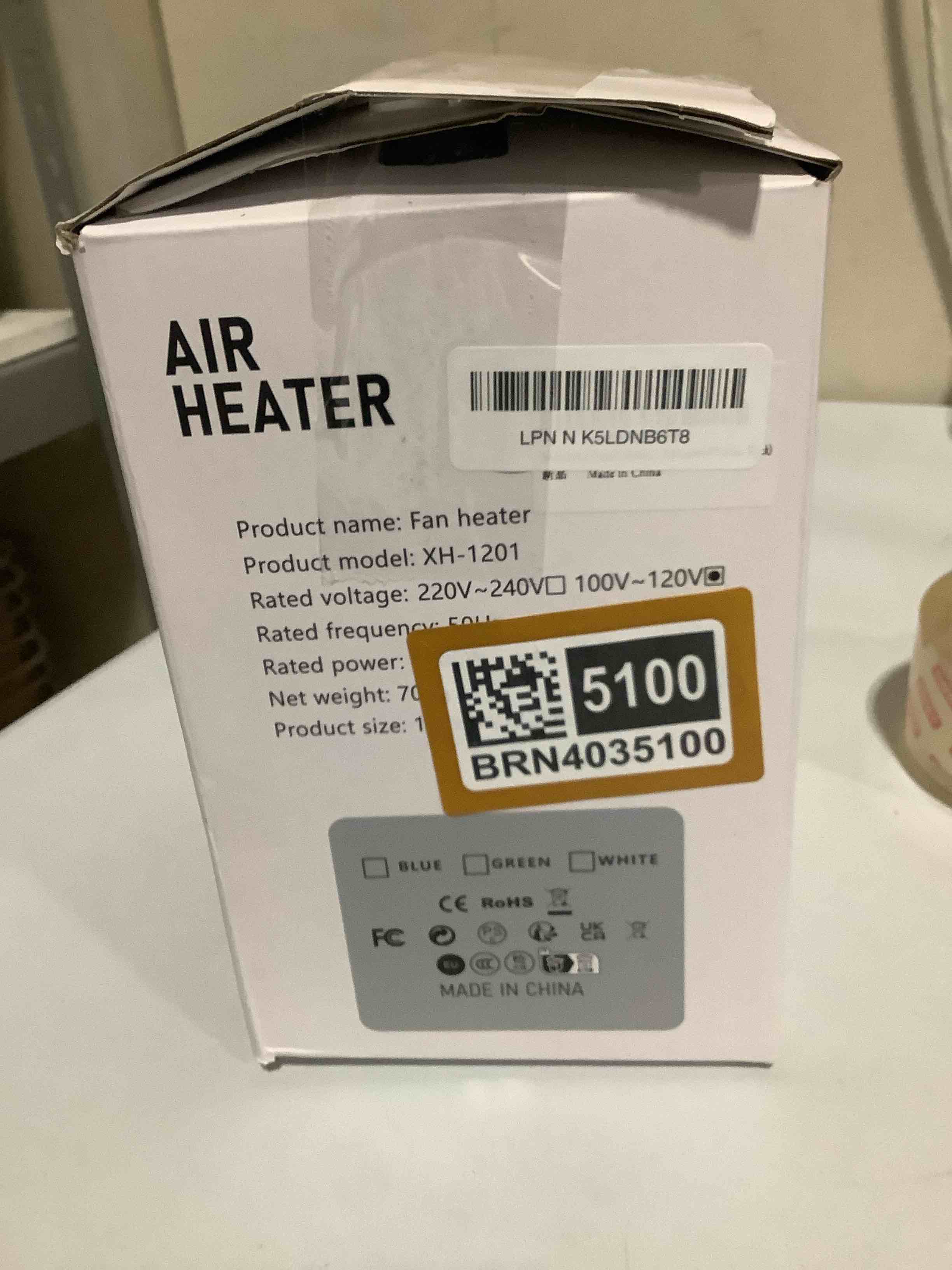 Condition photo showing Good Condition for Indoor Electric Portable Space Heater, 1200W Personal Desk Heater, Fast Quiet Heating Ceramic with Thermostat for Large Room,Bedroom and Office Use (Black)