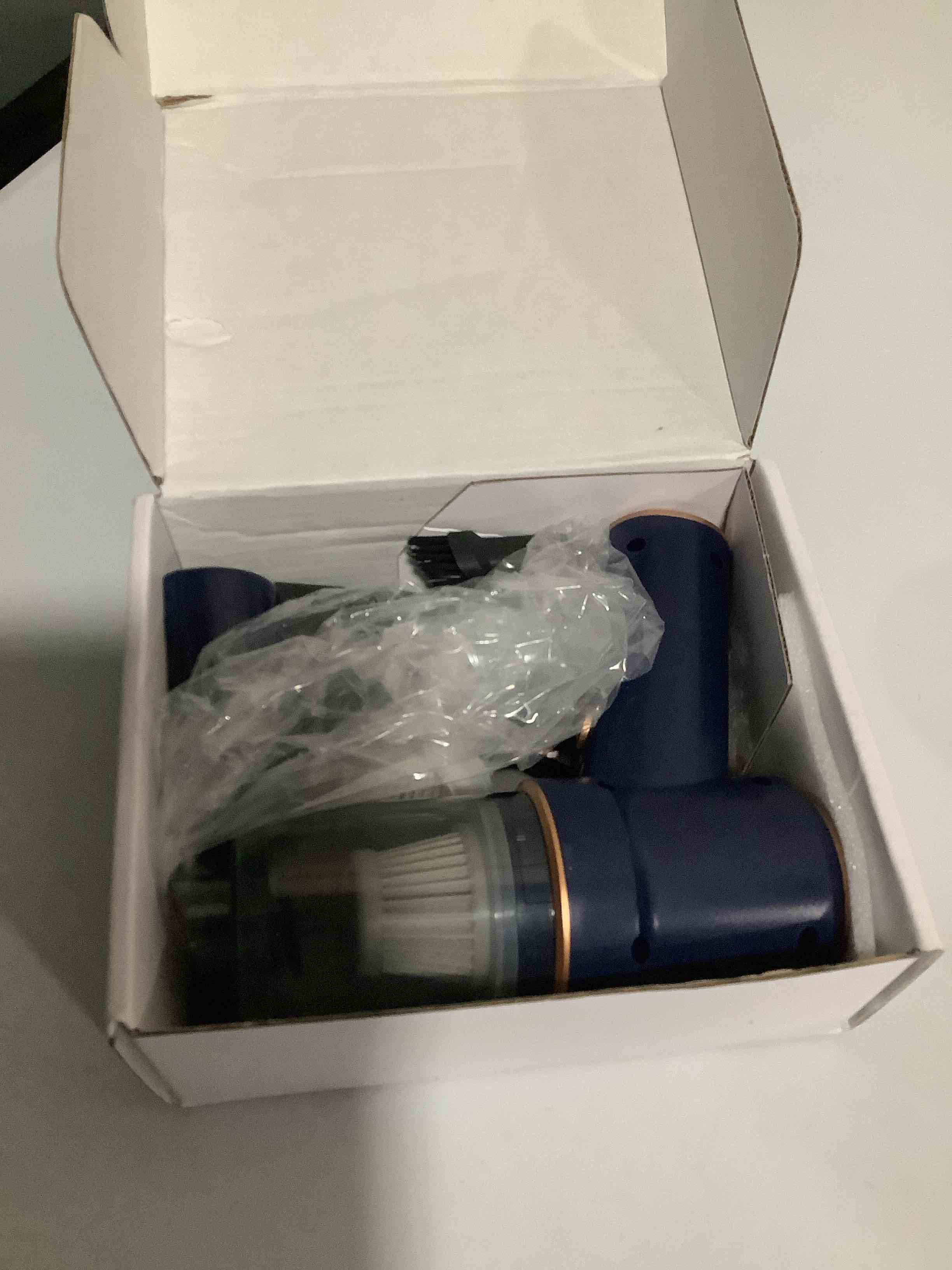 Condition photo showing Good Condition for KMM Handheld Car Vacuum Cleaner, 9000Pa Vacuum Cleaner and Air Duster, 120W High Power Hand Held Vacuum with LED Light and Multi-Nozzles for Car, Home, Office, Pet Blue